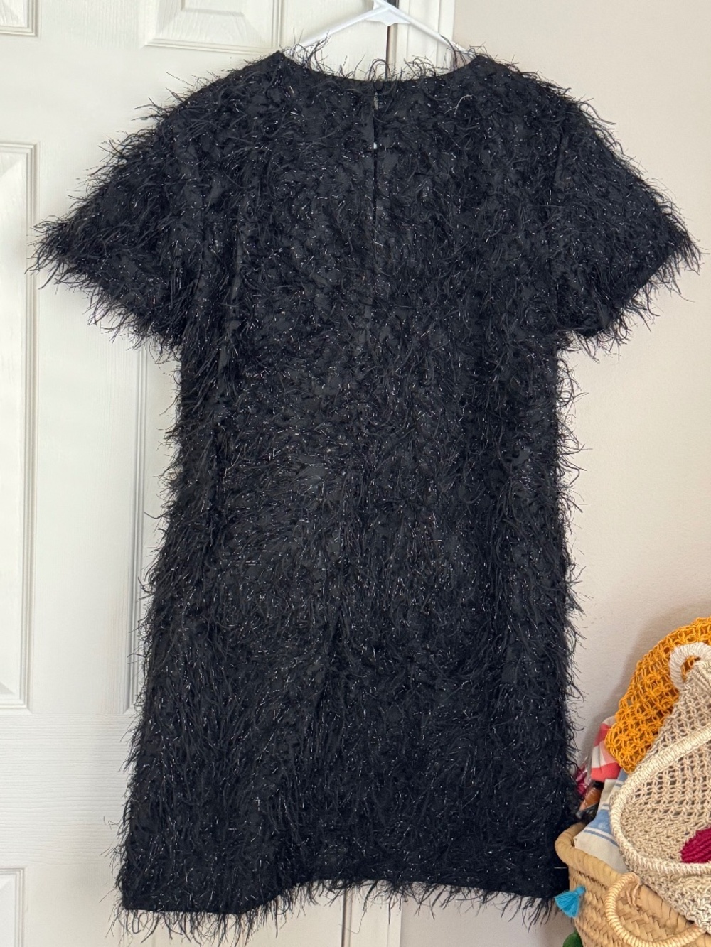 NWT, FRANCES VALENTINE, SHIFTY DRESS IN BLACK GOTHAM SHAG POLY - Picture 9 of 14